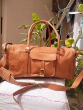 Borsone da viaggio in vera pelle palestra vintage pernottamento weekend bagag...