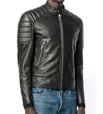 Café Racer Biker Giacca Pelle