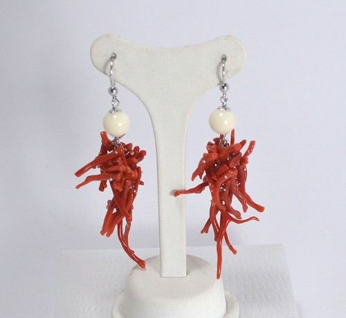 Corallo rosso orecchini - corallo,