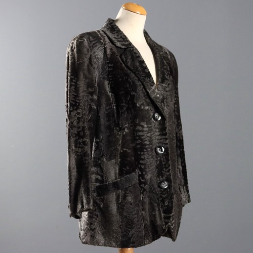 Giacca vintage astrakan grigio - giacca,