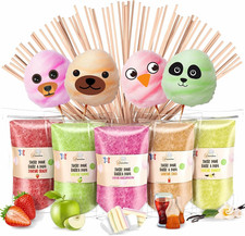 ® Zucchero per Zucchero Filato (5X160 Gr) - Set Di 5 Gusti (Fragola/Cola/Mela/Ma