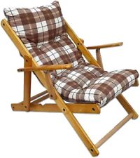 POLTRONA RELAX RECLINABILE SEDIA SDRAIO PIEGHEVOLE IMBOTTITA IN LEGNO HARMONY