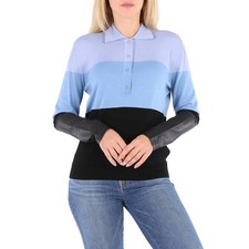 Polo donna Burberry blu manica