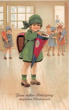Cartolina scuola ragazza con