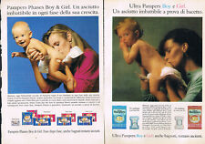 2 Pubblicità PAMPERS PHASES BOY & GIRL asciutto imbattibile