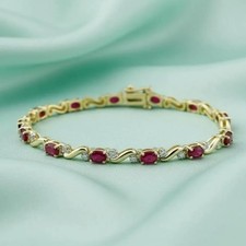 Rubino Ovale Braccialetto