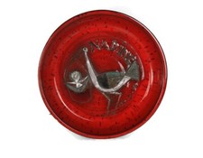 Bellissimo piatto nascita regalo Tieberghien Nadine 1970 cicogna marcato ceramica appendiabiti da parete