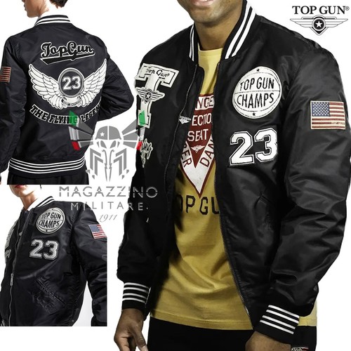 Bomber top gun - bomber, nero