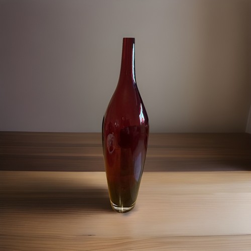 Vaso vetro rosso traslucido - in,