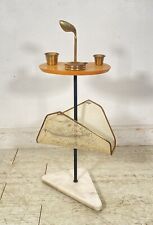 PORTARIVISTE POSACENERE DESING ANNI 60 MARMO OTTONE LEGNO GOLF RIVISTE VINTAGE