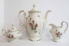 Servizio caffè vintage Cina Rosenthal Germany Moss Rose 3 pezzi anni 50