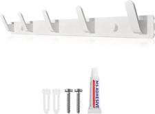 Appendiabiti Da Parete Bianco, Attaccapanni Da Parete Moderno Design Con 5 Ganci