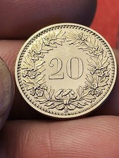 Antica Moneta Splendida 20 Centesimi 20 Rappen 1931 Franco Svizzera Helvetia 