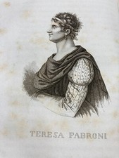 DONNE CELEBRI-TERESA PELLI FABRONI-ANTICO RITRATTO-TOSCANA-INCISIONE DELL'800