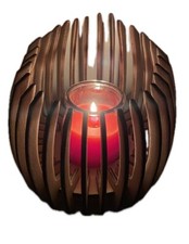 Porta candela Lampada In legno