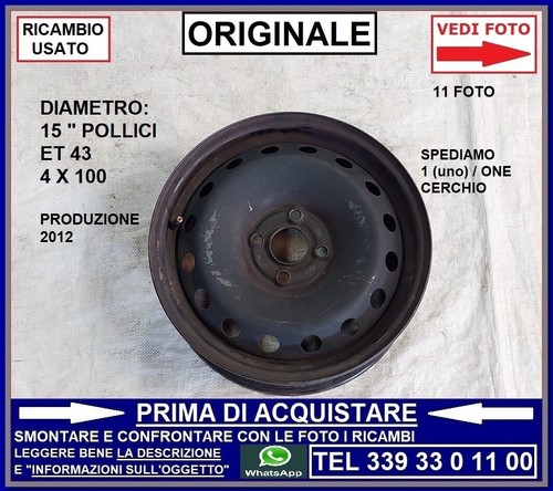 Cerchio ruota ferro - ruota, 15