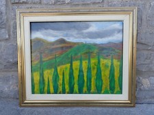 Quadro ad olio su tela cm. 40 x 50 Paesaggio toscano ideale per arredamento.