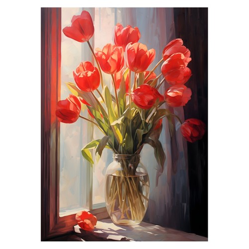 Poster tulipani rossi - di,