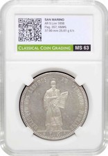 San Marino 5 Lire 1898 R, CCG