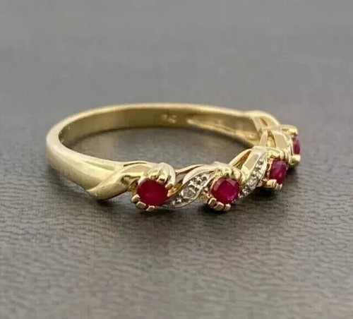 Anello donna rubino placcato