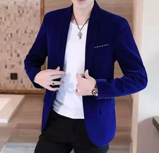 Giacca Uomo Velluto Blu Reale