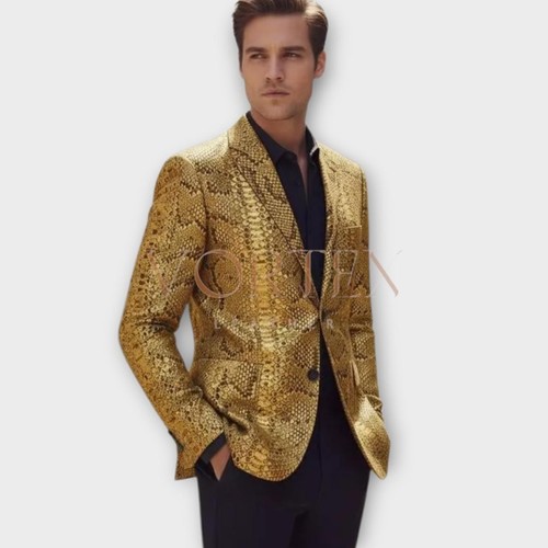Cappotto pelle uomo stampa