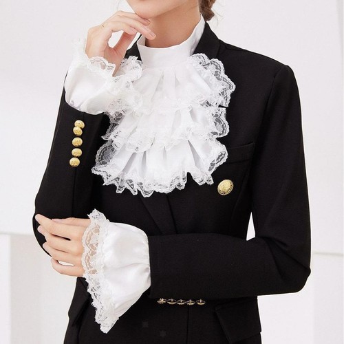 Jabot pizzo polsini set - pizzo, e