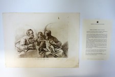 Acquaforte Originale Francesco Bartolozzi da Disegno del Guercino Metà '700