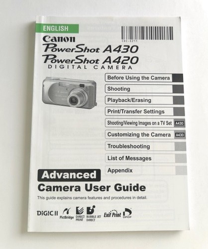 Canon powershot a430 a420 - powershot,