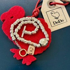 dodo pomellato bracciale medaglietta oro giallo oro rosa argento 19cm originale 