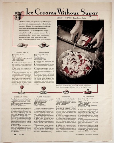 Stampa ricette gelato 1942 - , ad