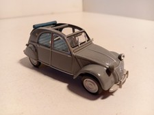Citroen 2CV grise capote bleue ouverte 1/43 BE