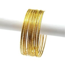 Bracciale Indiano Rigido Ø6 , 5cm Gioiello Bollywood Churiyan Bangle Color Oro