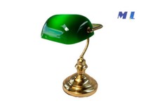LAMPADA da tavolo MINISTERO con VETRO VERDE e MONTATURE OTTONE LUCIDO att E27