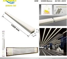 Neon Barra PLAFONIERA LED COLLEGABILE UFFICIO 80W 180° fascio luminoso 150cm