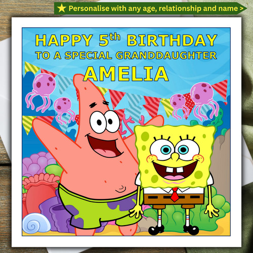 Cartolina compleanno sponge - compleanno,