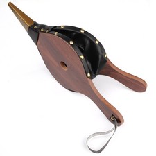 Soffietto camino pelle vintage legna fuoco ottone soffiatore antico soffietto aria NUOVO