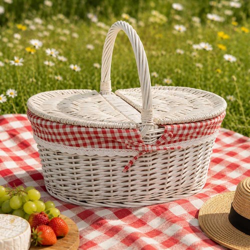 Cesto picnic bianco - cesto,