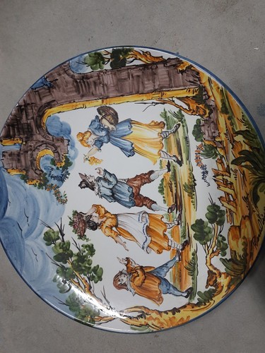 Piatto maiolica policroma - in,