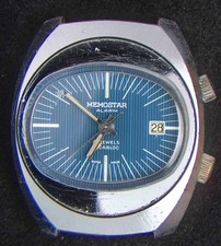 Orologio Memostar Alarm Uomo Carica Manuale Movimento Sicura Vintage -- Ricambi/Riparazioni