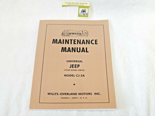 Willys cj2a shop manual - willys,