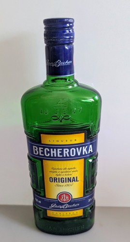 Becherovka bottiglia vuota - becherovka,