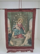 Arazzo da parete Madonna del Rosario di Pompei stendardo religioso sacro antico