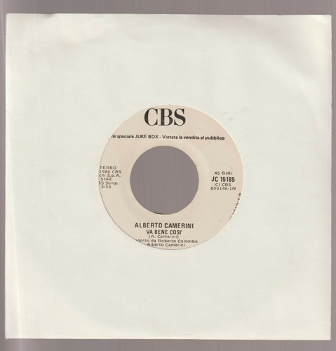 Alberto camerini disco giri - alberto,