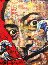 Alberto Ricardo - Salvador Dalì - Firmato a mano - Giclée su tela 50 x 70 cm.