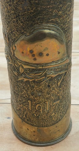 Ww1 trench art vase - art, french