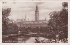 DANIMARCA - Kobenhavn, Raadhuset set fra Tivoli - Foto Cartolina 1933