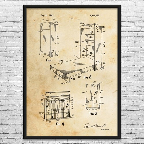 Murphy bed patent - murphy, wall