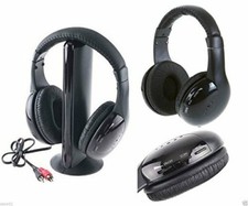 Cuffie Stereo Wireless 5 IN 1 Senza Fili WIFI per Pc Tv Mp3 bluetooth auricolari