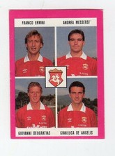 figurina CALCIO FLASH 1990-91 - NUMERO 308 ANCONA ERMINI, MESSERSI, DEOGRATIAS